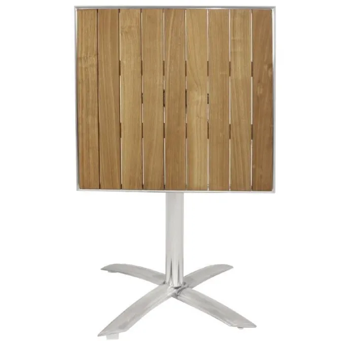 Table Bistro Carrée Plateau Basculant Frêne 60 cm - Bolero