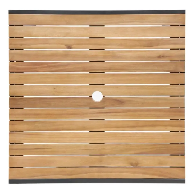 Table Carrée - Acier & Acacia - 800 mm - Bolero