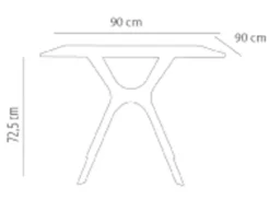 Table Carrée VELAS Intérieure Extérieure 90x90 - Resol