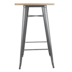 Table de Bar Grise avec Plateau en Bois - Bolero Bistro