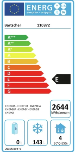 Table de congélation T2-1341 / -22 °C à -18 °C - Bartscher
