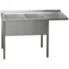 Table de lavage 150x70x90 - 2x évier 40x50x30 égouttoir droit MSDOP/M 7015 - Redfox