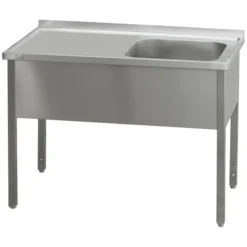 Table de lavage 120x60x90 - 1x évier 50x40x30 égouttoir gauche MSJOL 6012 - Redfox