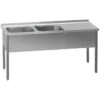 Table de lavage 140x60x90 - 2x évier 40x50x30 égouttoir droit MSDOP 6014 - Redfox