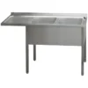 Table de lavage 150x70x90 - 2x évier 40x50x30 égouttoir gauche MSDOL/M 7015 - Redfox