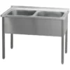 Table de lavage 210x70x90 - 2x évier 95x51x38 MSD 7021 - Redfox
