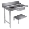 Table d'Entrée Avec Etagère et Trou Vide Déchets 1200 Gauche Pour 7280.0045-0046 - Combisteel