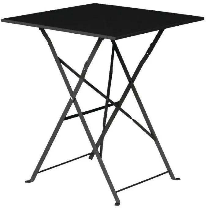 Table de Terrasse Noire en Acier Carrée 600 mm - Bolero