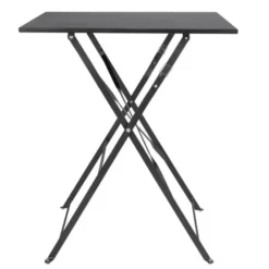 Table de Terrasse Noire en Acier Carrée 600 mm - Bolero