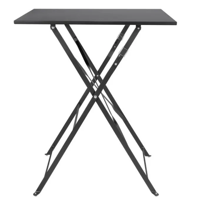 Table de Terrasse Noire en Acier Carrée 600 mm - Bolero