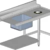 Table Entrée Droite 150 cm avec Evier et Trou Vide Déchets - AFI Collin Lucy