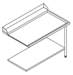 Table Entrée et Sortie en Angle Lave-Vaisselle à Capot Paniers 600 x 500 - Accrochage Droite - L 1200 mm - Elettrobar