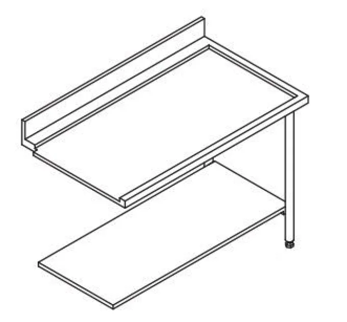 Table Entrée et Sortie pour Lave-Vaisselle à Capot - Accrochage à Droite - L 1200 mm - Elettrobar