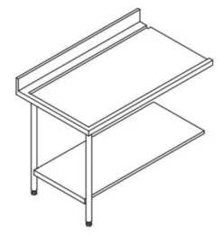 Table Entrée et Sortie pour Lave-Vaisselle à Capot - Accrochage à Gauche - L 1200 mm - Elettrobar
