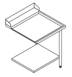 Table Entrée et Sortie pour Lave-Vaisselle à Capot - Configuration en Ligne - Accrochage Droite - Elettrobar