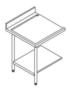 Table Entrée et Sortie pour Lave-Vaisselle à Capot - Accrochage à Gauche - L 700 mm - Elettrobar