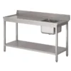 Table entrée lave-vaisselle inox 850x1400x700mm
