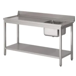 Table entrée lave-vaisselle inox 850x1400x700mm