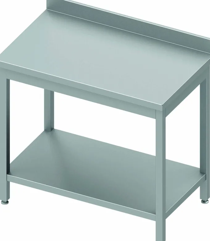 Table Inox avec Etagère & Dosseret - Gamme 600 - Stalgast