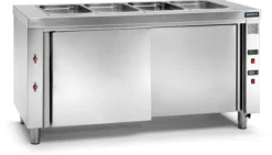 Table Inox Bain-Marie - 4 Bacs GN 1/1 - Gamme 700 - Réserve Chaude - Distform