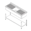 Table Lave-Vaisselle - 120 x 60 cm - avec Évier et Dosseret - Maxima