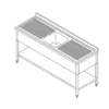 Table Lave-Vaisselle - 140 x 70 cm - avec Évier et Dosseret - Maxima