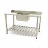 Table Lave-Vaisselle - 140 x 75 cm - Droite - avec Évier et Dosseret - Maxima