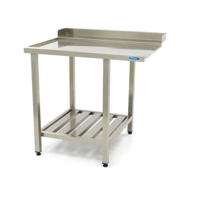 Table Lave-Vaisselle - 90 x 75 cm - Gauche - avec Dosseret + Étagère - Maxima