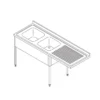 Table Lave-Vaisselle - 200 x 70 cm - Gauche - avec 2 Éviers et Dosseret - Maxima