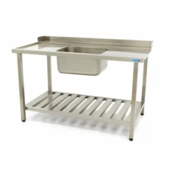 Table Lave-Vaisselle - 120 x 75 cm - Gauche - avec Évier et Dosseret - Maxima