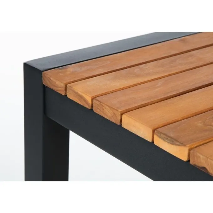 Table Mange-Debout Carré en Acier et Acacia - H1000 mm - Bolero