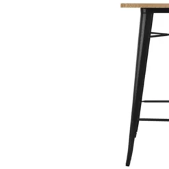 Table Mange-Debout Noire avec Plateau Bois - Bolero Bistro