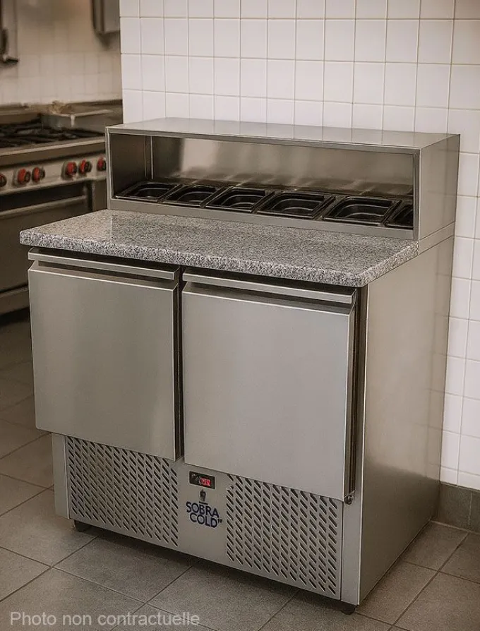 Table à Pizza 2 Portes - Dessus Granit - 210 L - Sofraca - TPZM2