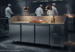 Table à Pizza 3 Portes - Dessus Granit - 315 L - Sofraca