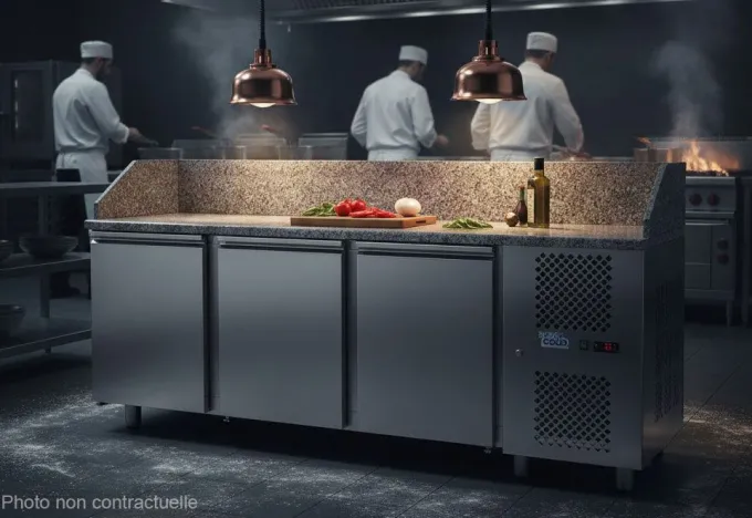 Table à Pizza 3 Portes - Dessus Granit - 315 L - Sofraca
