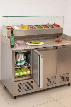 Table Pizza Réfrigérée avec Vitre en Verre - 7 Bacs GN 1/3 - Atosa