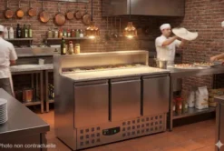 Table Pizza Réfrigérée 3 portes pour 8 GN 1/6 - Combisteel