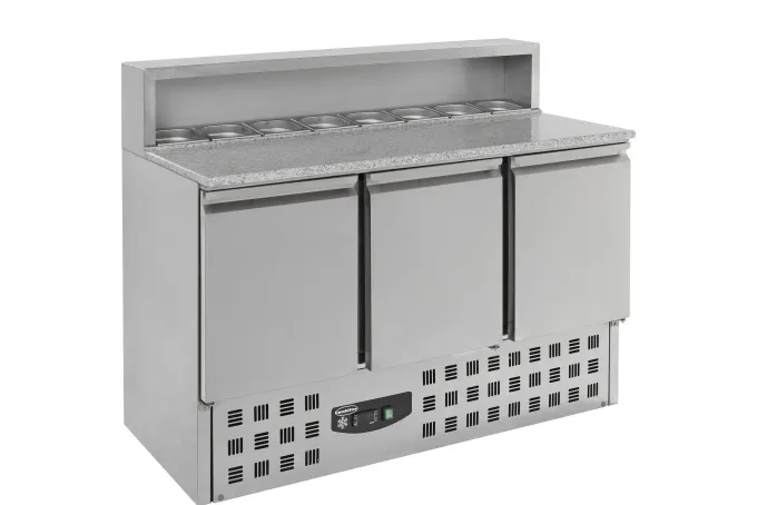 Table Pizza Réfrigérée 3 portes pour 8 GN 1/6 - Combisteel
