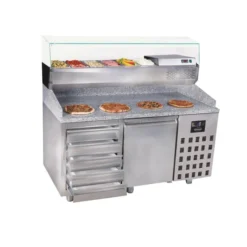 Table Pizza Réfrigérée 1 porte 5 tiroirs - Combisteel