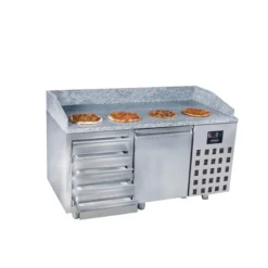 Table Pizza Réfrigérée 1 porte 5 tiroirs - Combisteel