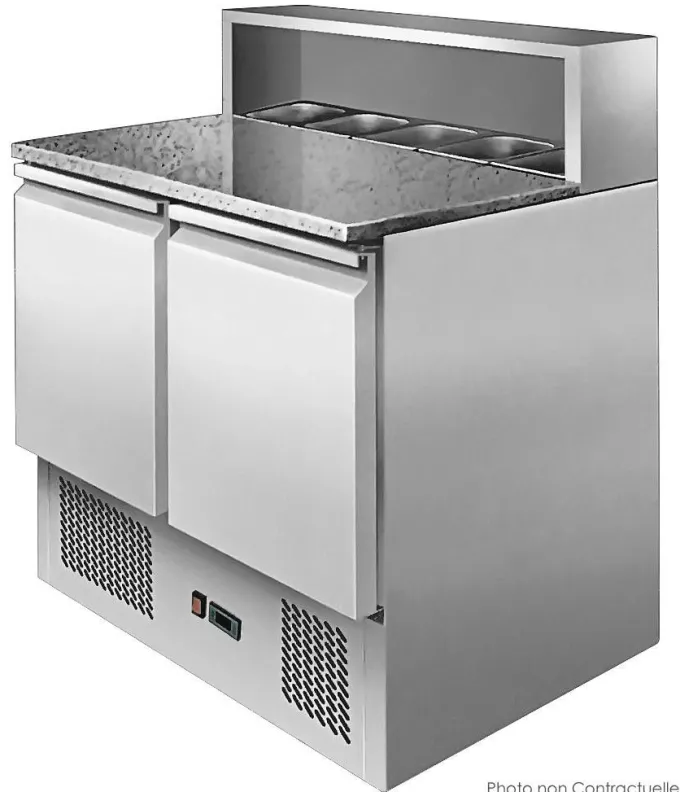 Table Pizza Réfrigérée - Saladette intégrée 5 bacs GN 1/6 - Atosa