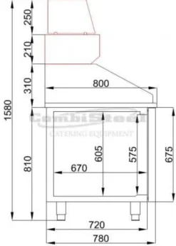 Table Pizza Réfrigérée série 800 2 portes - Combisteel