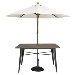 Table Plateau Aluminium Effet Bois Noir - Bolero