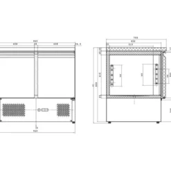 Table Réfrigérée Négative Compacte - 2 portes - Combisteel