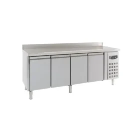 Table réfrigérée 4 portes avec dosseret - 700 positive - Combisteel