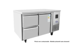 Table Réfrigérée Positive avec Dosseret 154 Litres - 1 Porte 2 Tiroirs 1/2 - Atosa
