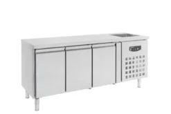 Table réfrigérée positive- Inox 3 portes GN1/1 avec évier - Combisteel