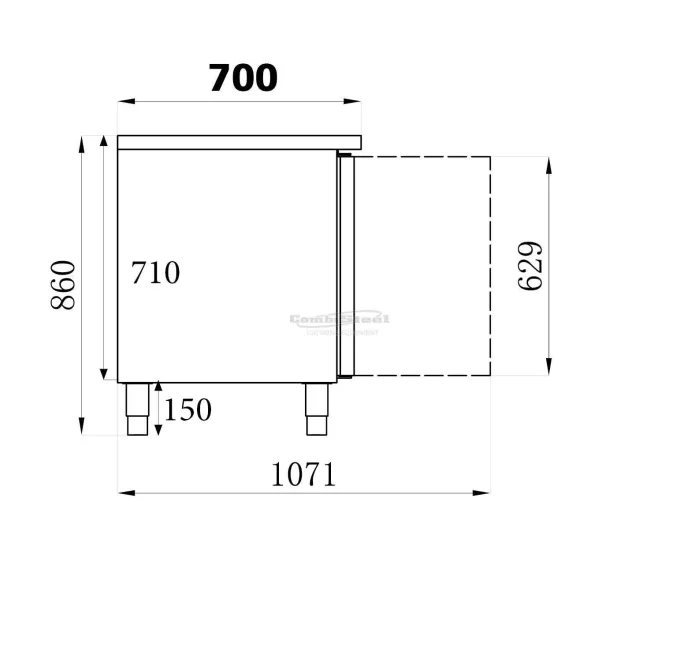 Table réfrigérée 700 positive - 4 portes - Combisteel