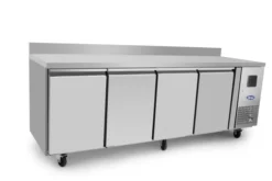 Table Réfrigérée Positive 4 Portes avec Dosseret - Profondeur 600 - Atosa
