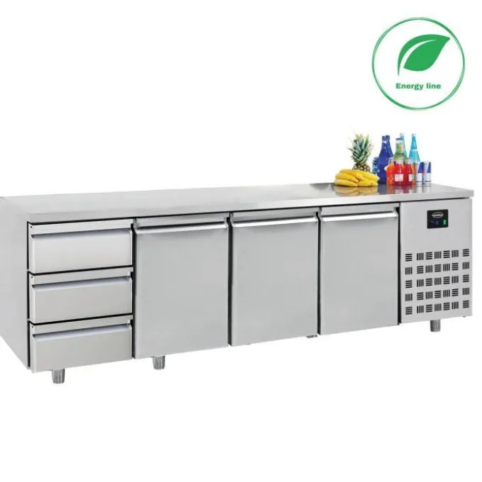 Table Réfrigérée Positive 3 Portes 3 Tiroirs Gamme 700 - Energy Line - Combisteel